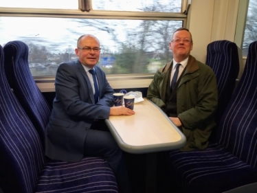 Ian Levy and Council Leader Peter Jackson discuss the return of rail services