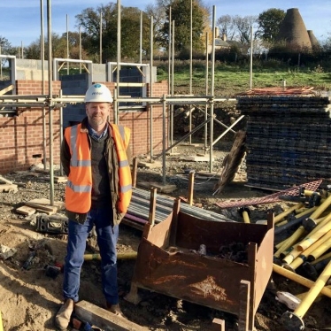Nick Oliver at housing building site